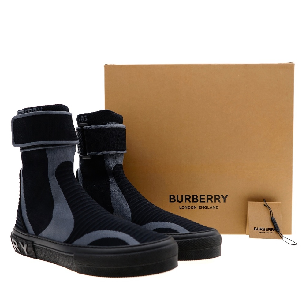 Burberry Knitted Stretch Nylon Sub High-Top Sneakers Ankle Boots Size 10 New - Picture 6 of 6